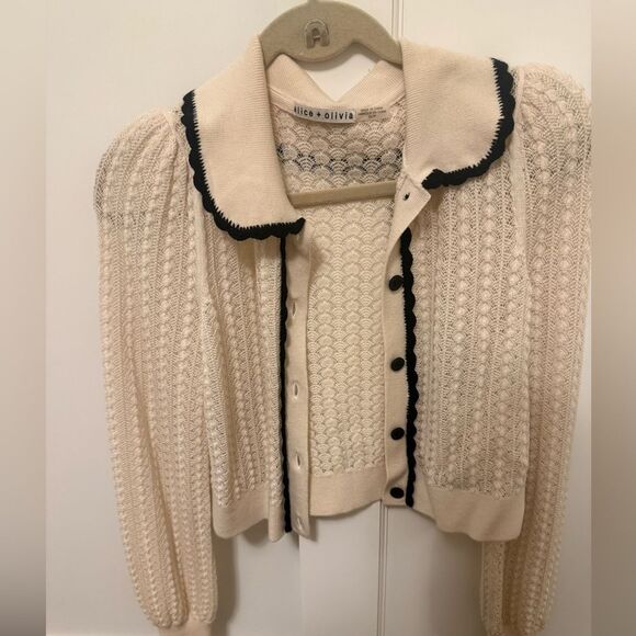 alice + olivia crochet button cardigan, size XS - Picture 2 of 4